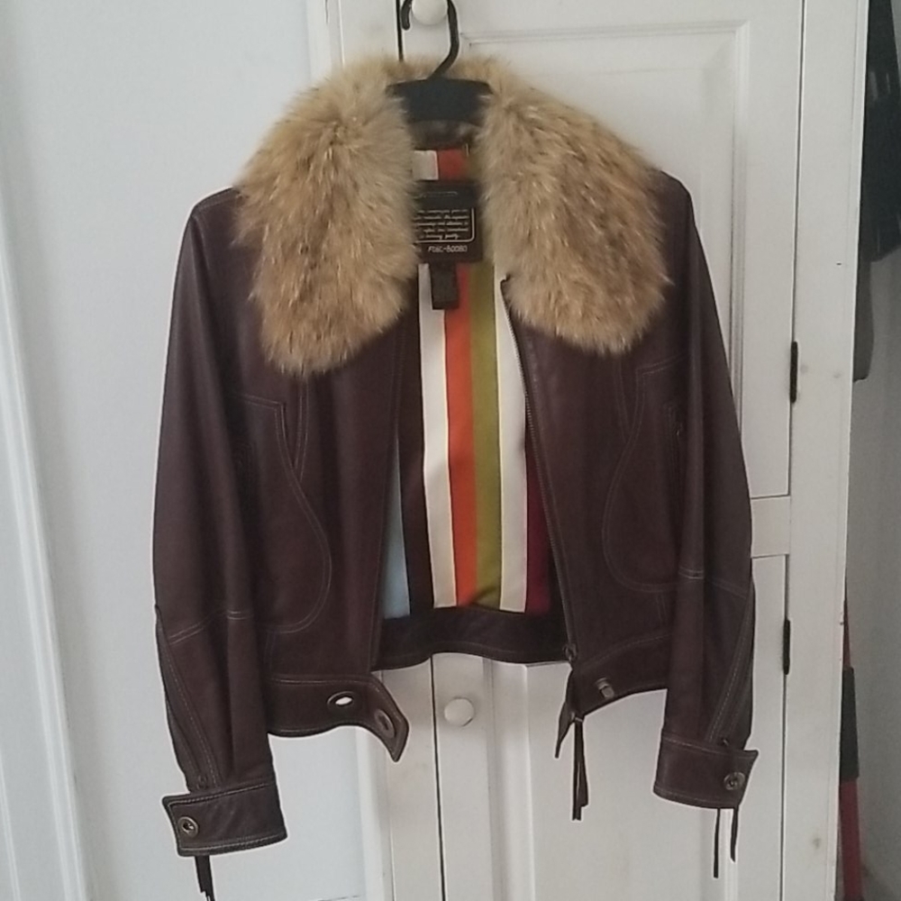 Womens Coach leather jacket